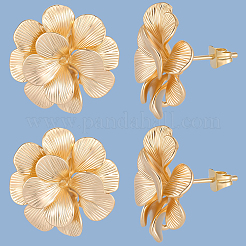 5 пара латунных сережек-гвоздиков&nbsp;KK-BBC0020-87