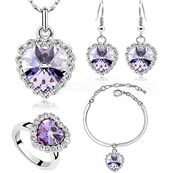 Ожерелье из сплава с кулоном в виде сердца и подвеской из кристаллов&nbsp;FS-WGCCC64-03