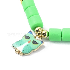 Эластичные браслеты из полимерной глины с бусинами-колоннами&nbsp;BJEW-JB09782-01