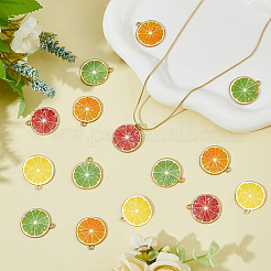 40шт 4 цвета легкие золотые подвески с эмалью&nbsp;ENAM-DC0001-16