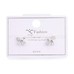 925 серьги-гвоздики в форме банта из стерлингового серебра с микропаве из прозрачных кубических цирконий&nbsp;STER-N016-81P