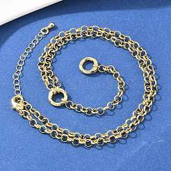 Латунные цепочки-ролики и лариаты&nbsp;NJEW-H087-04G