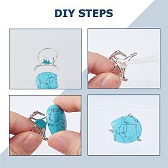 2 шт. регулируемые латунные компоненты кольца на палец&nbsp;FIND-HS0001-01P