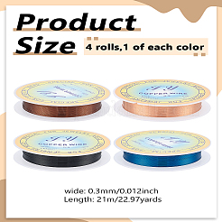 4 рулон медной проволоки 4 цветов для изготовления ювелирных изделий&nbsp;CWIR-LP0001-22A-02