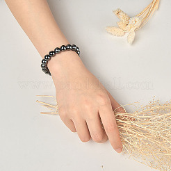 Немагнитная синтетические круглые бусины гематита растягивать браслеты&nbsp;BJEW-PH0001-8mm-22