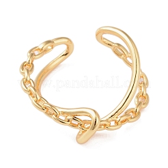 Кольцо из латуни с открытой манжетой&nbsp;LS-RJEW-R143-01B-G