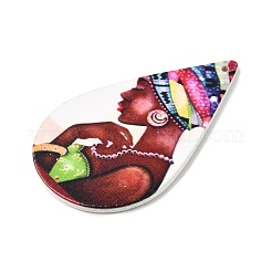 Печатные деревянные большие подвески&nbsp;WOOD-S051-04-M