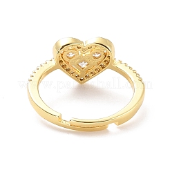 Регулируемое кольцо на палец с кубическим цирконием в виде сердца на день святого валентина RJEW-C004-02-RS