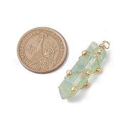 Подвески из натурального кварца с медной проволокой и гальваническим покрытием&nbsp;PALLOY-JF02626-02