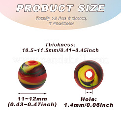 12шт 6 цвета ручной работы матовые бусины лэмпворк&nbsp;LAMP-BT0001-02