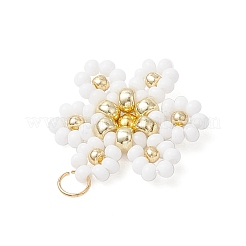 Подвески-цветы из стеклянных бусинок&nbsp;PALLOY-MZ00712-04