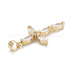 Латунные микропаве прозрачные подвески с фианитом&nbsp;ZIRC-M115-30G