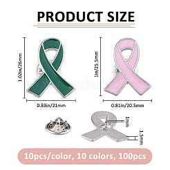 100 шт. 3 стиля розовая лента эмалированная булавка для осведомленности о раке груди&nbsp;JEWB-FH0002-53B