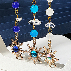 6 шт. 6-х цветные подвесные украшения из стекла и сплава смолы&nbsp;HJEW-SC0002-67