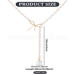 4 шт. ожерелье из сплава с подвеской в виде банта для женщин&nbsp;NJEW-LP0001-28A