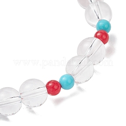 Браслеты из круглых бусин с синтетическим кварцем&nbsp;BJEW-JB12191