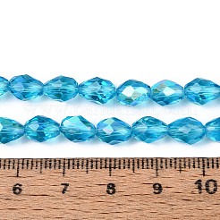 Прозрачные стеклянные бусины гальваническим пряди&nbsp;EGLA-N023-6x8mm-A07