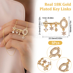 5шт латунные подвески из кубического циркония&nbsp;KK-BBC0003-05