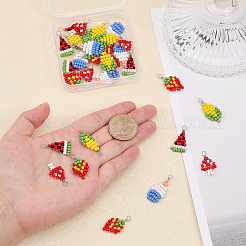 30 шт. 5 стиля подвески из стеклянных бусин&nbsp;FIND-CA0006-25