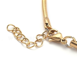 Ионное покрытие (ip) 304 нержавеющая сталь круглая змея браслеты цепи&nbsp;BJEW-O186-08B-G