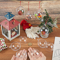 10 шт. прозрачных акриловых елочных шаров-подвесок&nbsp;DIY-CP0013-38A