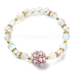 Эластичный браслет из синтетического лунного камня&nbsp;BJEW-JB09503