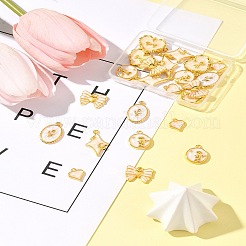 24шт 6 стиля подвески из сплава с эмалью&nbsp;ENAM-FS0002-65G