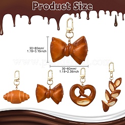 1 набор из 4 шт. 4 стилей брелоков в виде хлеба с имитацией щелочной воды&nbsp;ST-CJ0028-10