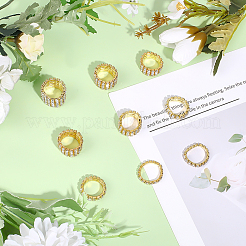 10 шт. 5 стиля регулируемых колец из сплава со стразами для женщин&nbsp;RJEW-ME0001-02G