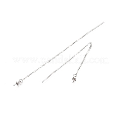 Фурнитура для сережек-гвоздиков из стерлингового серебра с родиевым покрытием&nbsp;STER-N016-07K