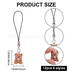 Милый медведь украшения нейлон телефон прелести ремешок&nbsp;HJEW-PH01743