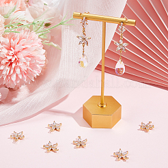 8 шт. латунные подвески-коннекторы с прозрачным кубическим цирконием&nbsp;ZIRC-BBC0002-25