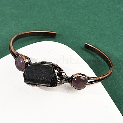 Браслеты-манжеты из натурального аметиста и турмалина&nbsp;G-B149-16R-05