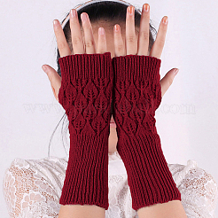 2 пара перчаток без пальцев из акриловой пряжи&nbsp;AJEW-DJ0001-65C