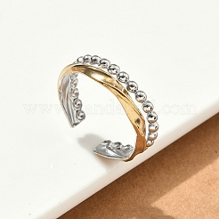 Двухцветные манжетные кольца из нержавеющей стали 304&nbsp;RJEW-S635-01GP-D