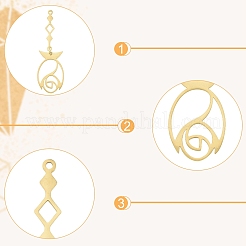 8 шт. 8 стиля ионного покрытия (IP) 201 подвески из нержавеющей стали&nbsp;STAS-YW0011-21