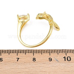 Манжеты из латуни с микро паве кубический цирконий для женщин&nbsp;RJEW-Z113-38G