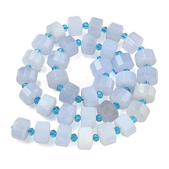 Нити из натуральных фиолетовых бусин халцедона&nbsp;G-G453-G07-7x12mm