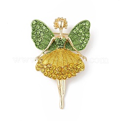 Эмалированная булавка с танцовщицей бабочки и стразами&nbsp;JEWB-P016-01G-01