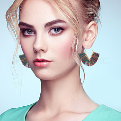 10 пара двухцветных хлопковых серег-колец с кисточками в форме ромба&nbsp;EJEW-AN0001-27