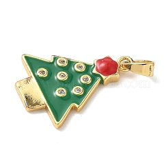 Рождественские латунные подвески с микропаве из фианита&nbsp;LS-KK-K305-07C-02