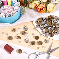 100 комплект плоских круглых пуговиц со звездами из нержавеющей стали для брюк с подтяжками&nbsp;FIND-HY0005-19