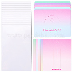 100 шт. прямоугольные градиентные цветные бумажные заколки для волос с демонстрационными карточками&nbsp;CDIS-TA0001-32