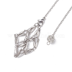 Не тускнеющая плетеная цепь из нержавеющей стали макраме мешочек пустой держатель для камней маятники для биолокации&nbsp;PALLOY-JF02738-03