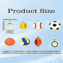 40 шт. 8 стиля подвески из сплава спортивного мяча с эмалью&nbsp;ENAM-CJ0006-82