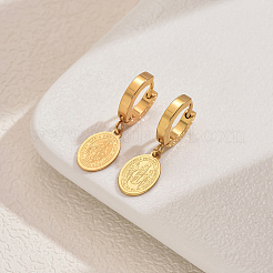 Элегантные и универсальные серьги-кольца из нержавеющей стали 201&nbsp;FA2332-2