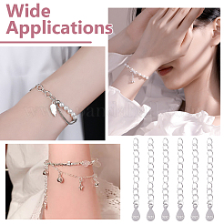 12 шт. 925 конца из стерлингового серебра с удлинительными цепочками и подвесками-капельками&nbsp;STER-GO0001-56