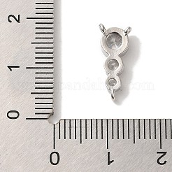 Стойка покрытие латунь паве прозрачный кубический цирконий плоские круглые бусины люстра компоненты соединения&nbsp;KK-U027-02P