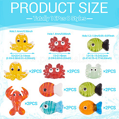 16 шт. 8 вида бугорчатых стеклянных бусин&nbsp;LAMP-TA0001-85