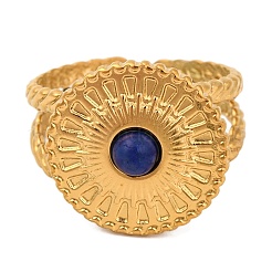 Кольца из натурального смешанного камня&nbsp;RJEW-Q822-34G